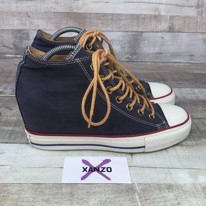 wedge black converse